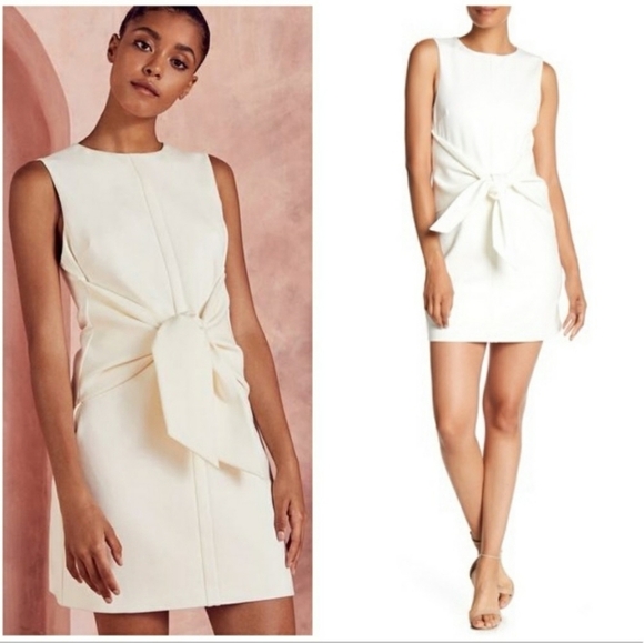 Ted Baker London Papron tie front mini dress white/ivory Ted size 0 = US size 2 - Picture 1 of 13